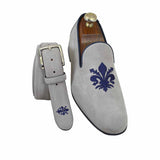 Calzoleria Toscana 4983 Suede Crest Slip On Loafer