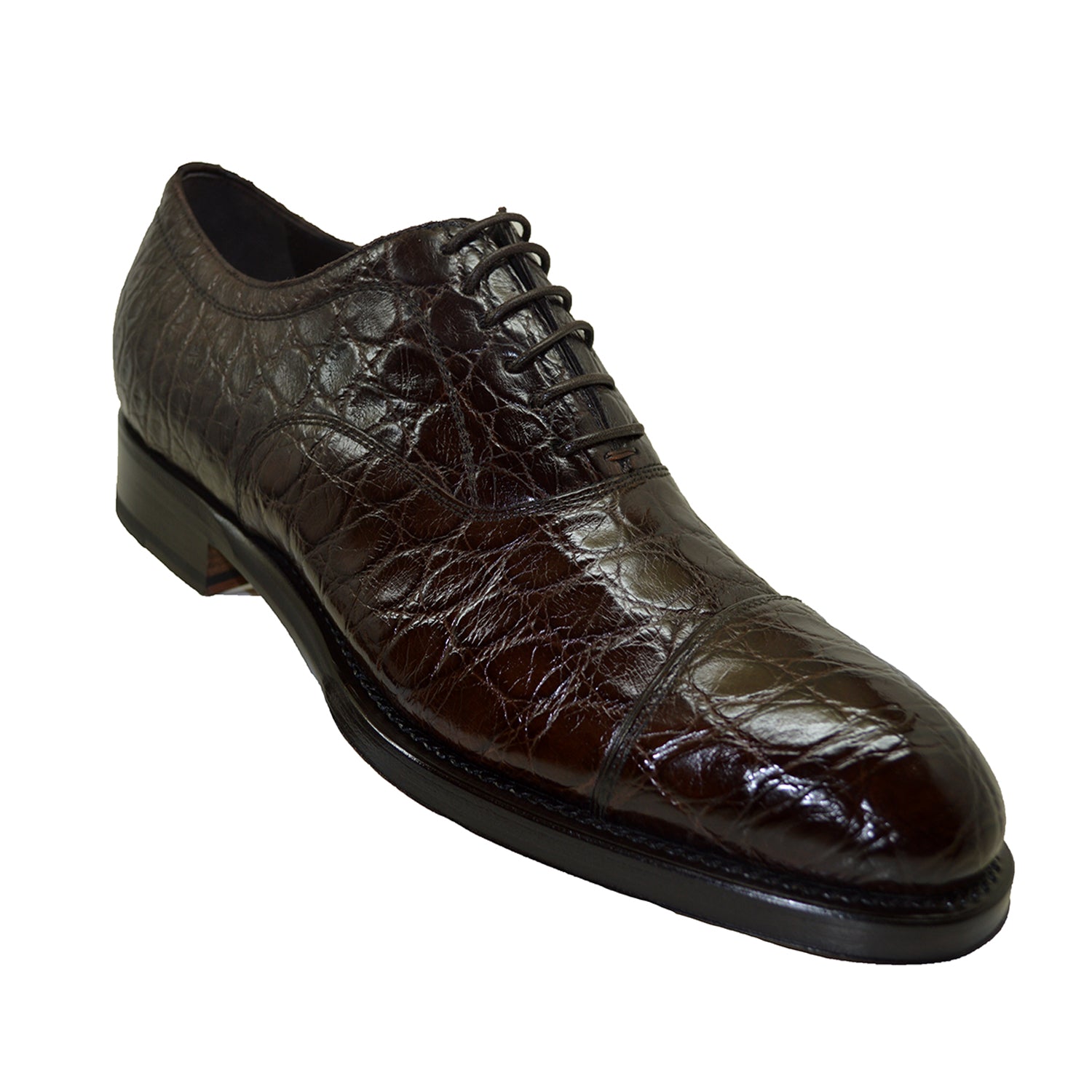 Caporicci 5950 Alligator Flanks Lace Up Brown