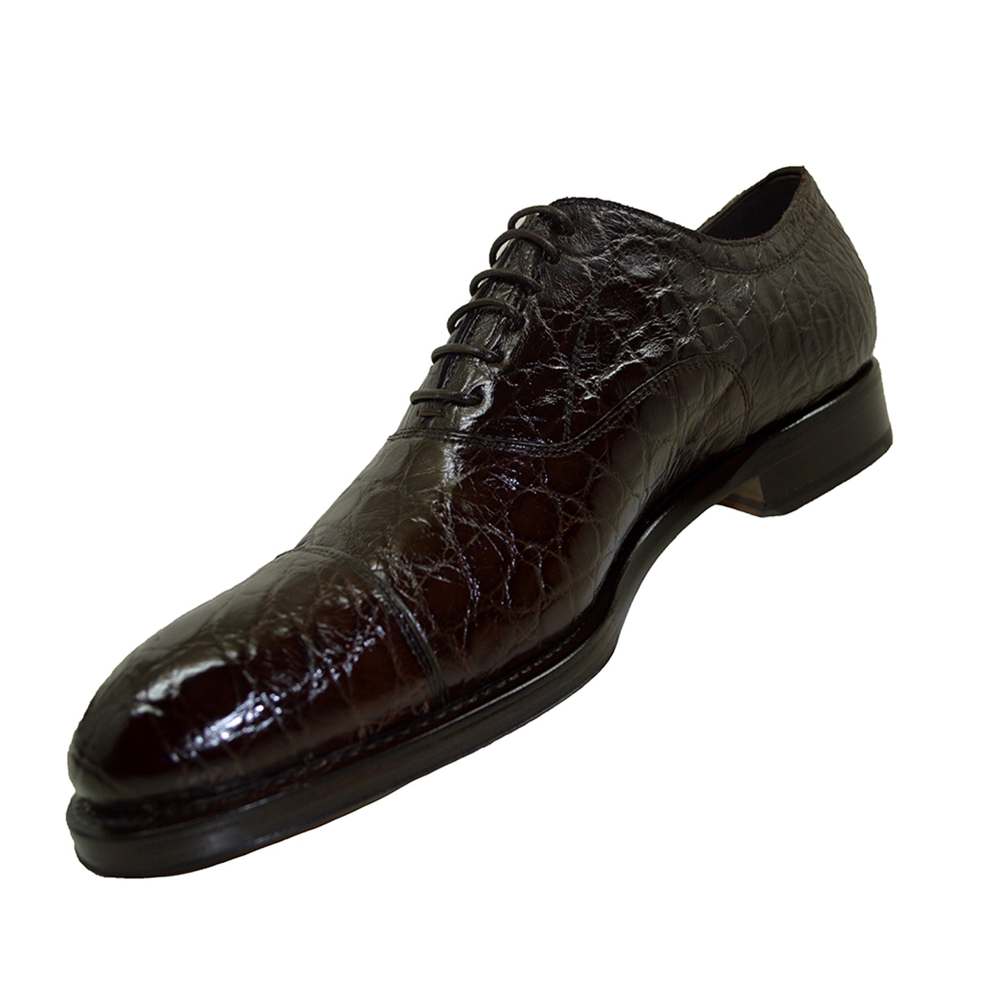 Caporicci 5950 Alligator Flanks Lace Up Brown