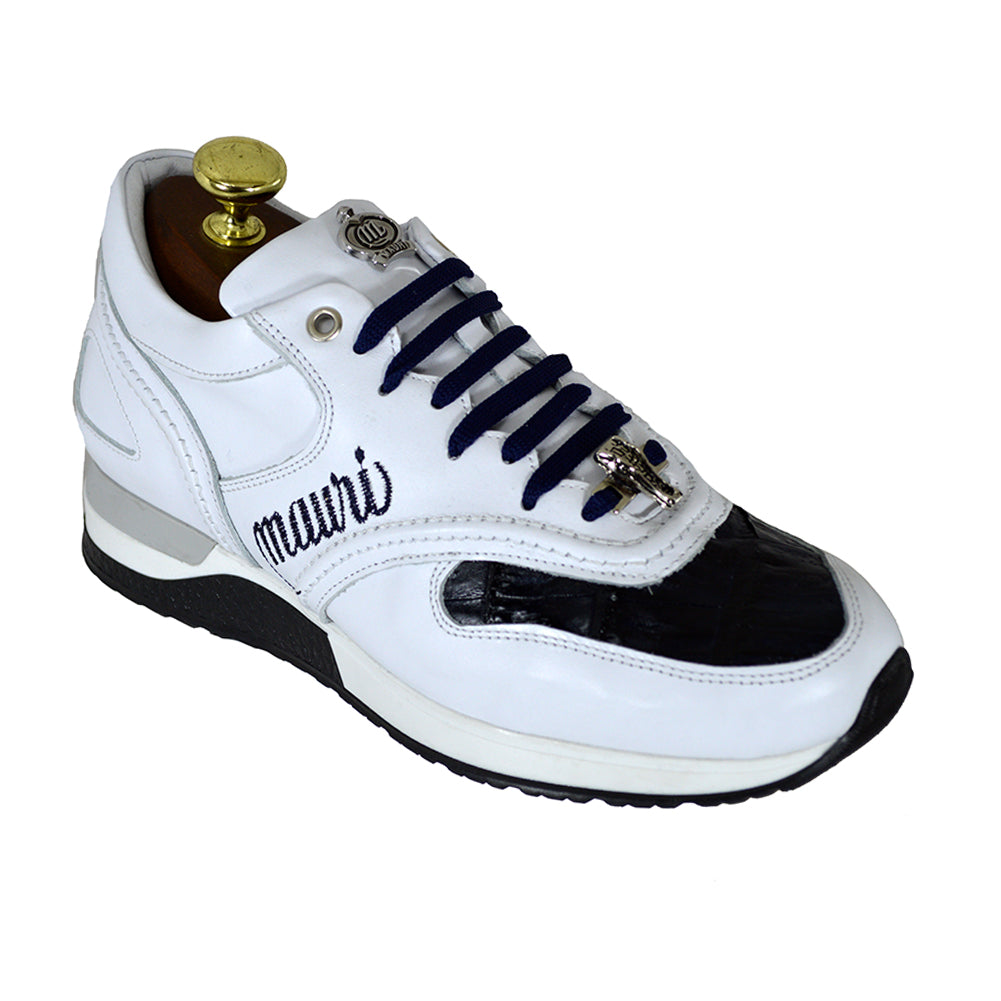 Mauri 6199 Nappa & Crocodile Casual Sneaker Blue White