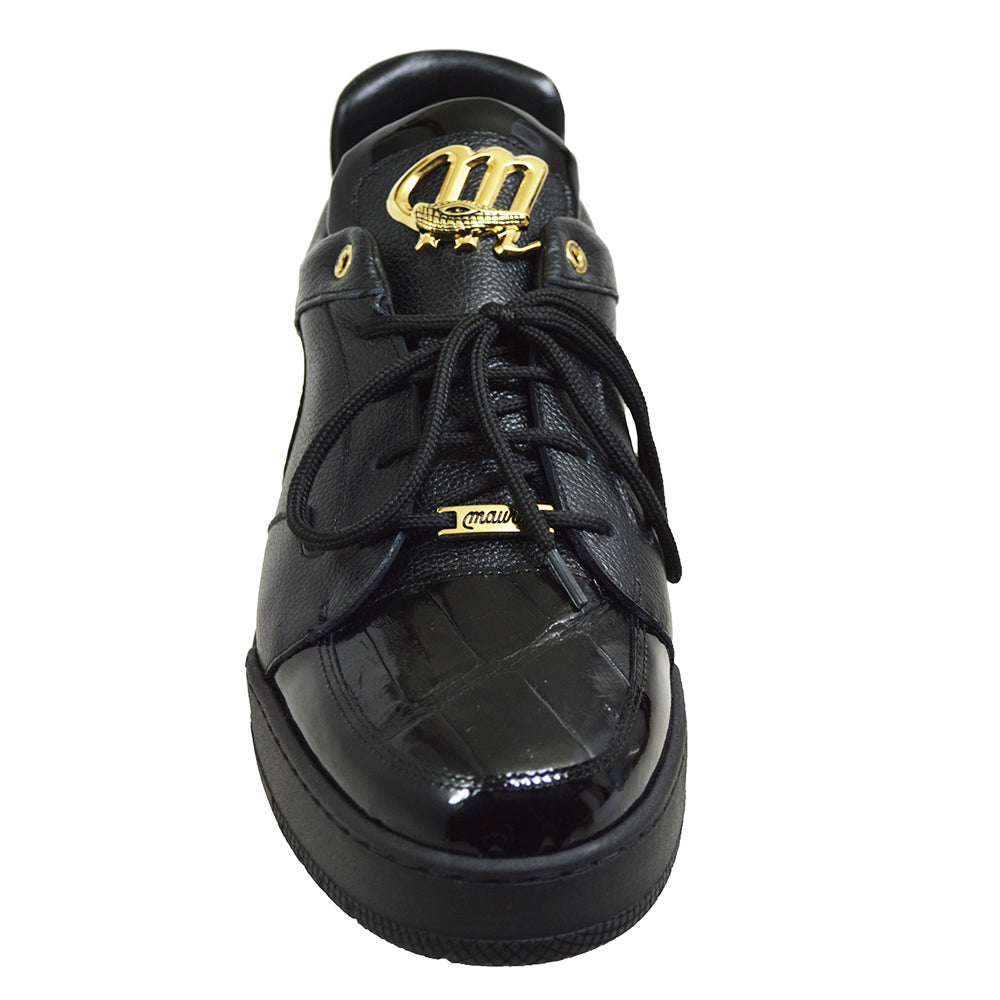 Mauri 8412 Black Patent Leather & Alligator Sneaker