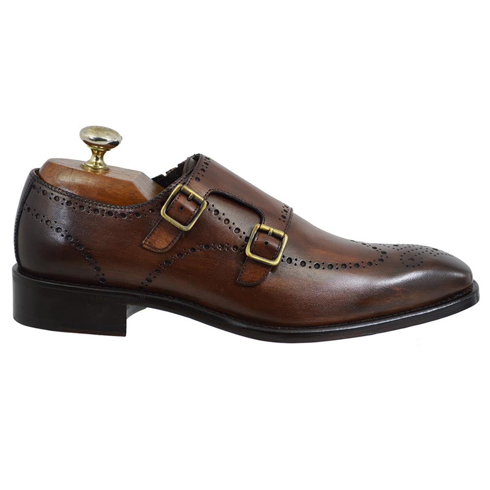 Toscana 8863 Double Monk Strap Dress Shoes Wood / 13 Toscana 8863 Double Monk Strap Dress Shoes Wood / 13