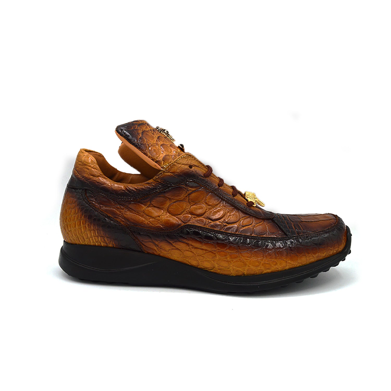 Mauri 8900 Multi Toffee Spray Gold Alligator Casuals | Cellini Uomo