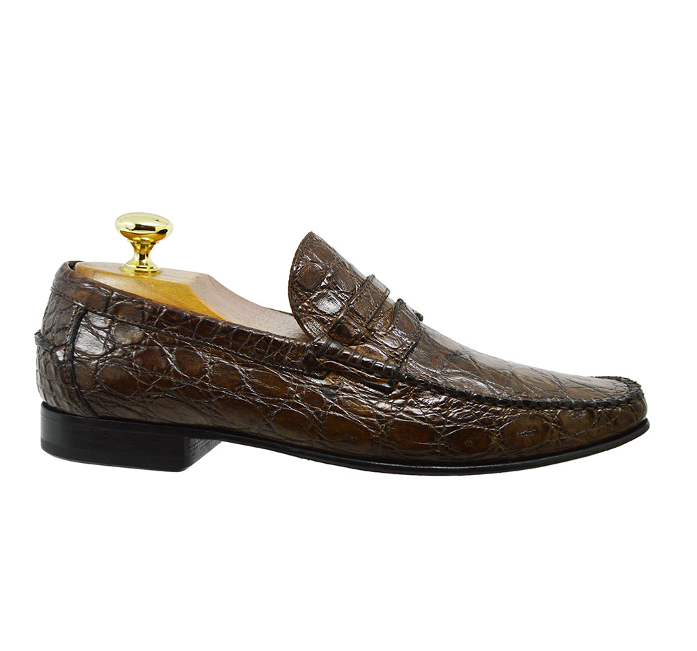 Calzoleria Toscana 9540 Crocodile Penny Loafer Cellini Uomo