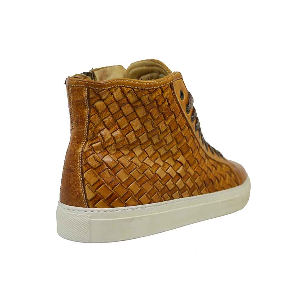 Calzoleria Toscana 9685 Cognac Woven Sneaker Cellini Uomo