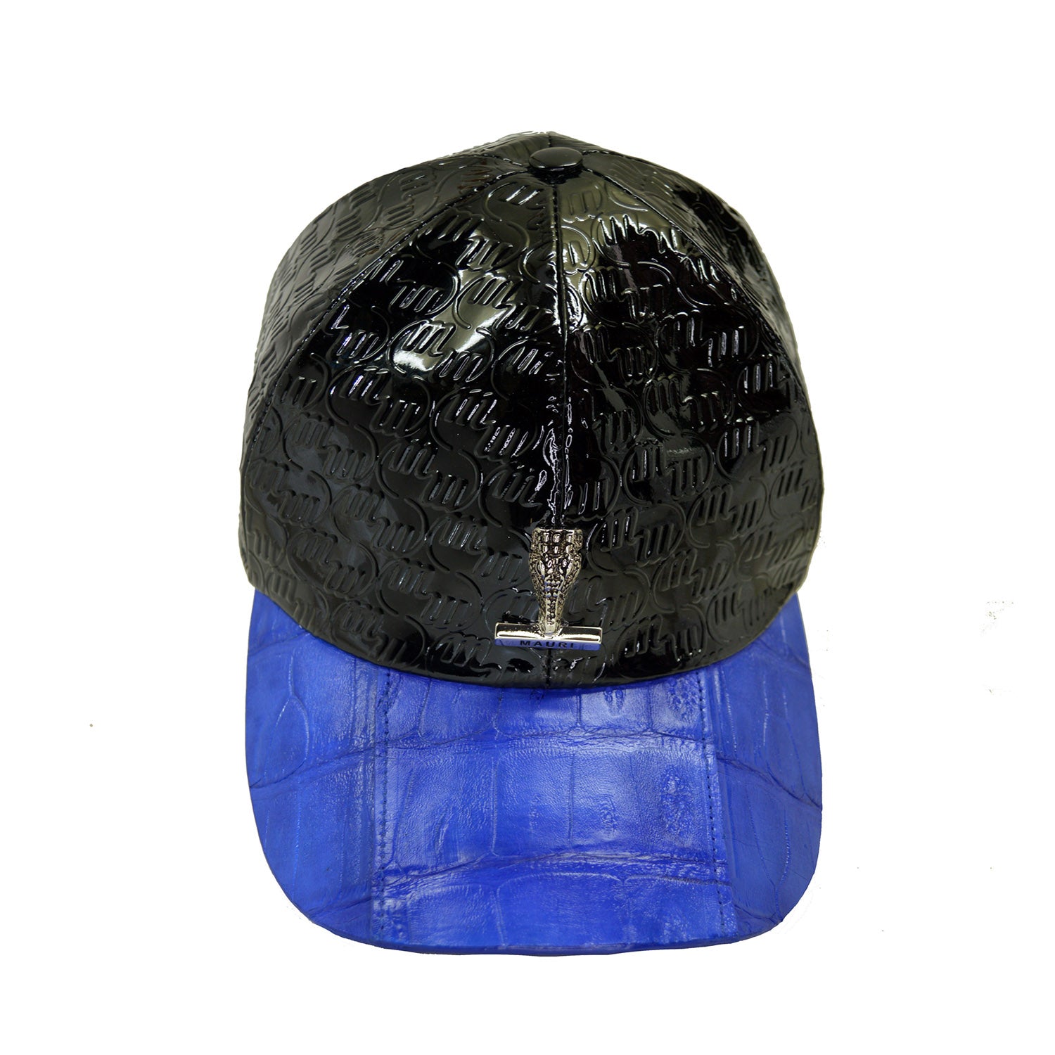 Mauri Embossed Patent Leather & Crocodile Hat