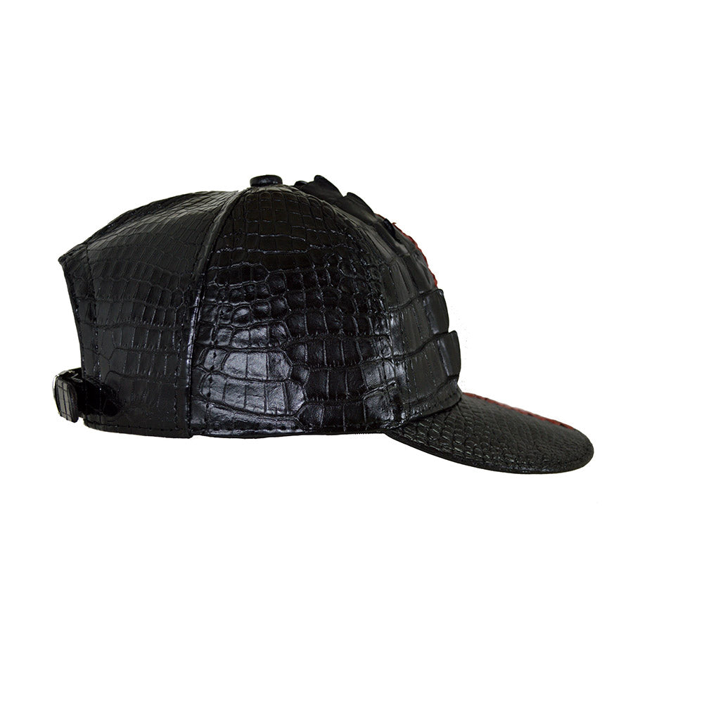 Cellini Black-Red Hornback Crocodile Hat