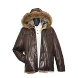 Jakewood Custom Chocolate Brown Leather & Fur Jacket