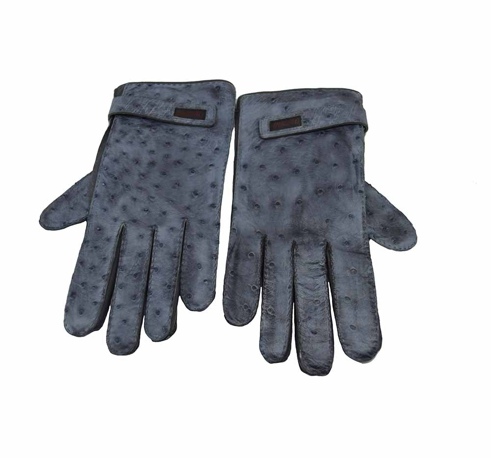 Mauri Ostrich Grey Gloves