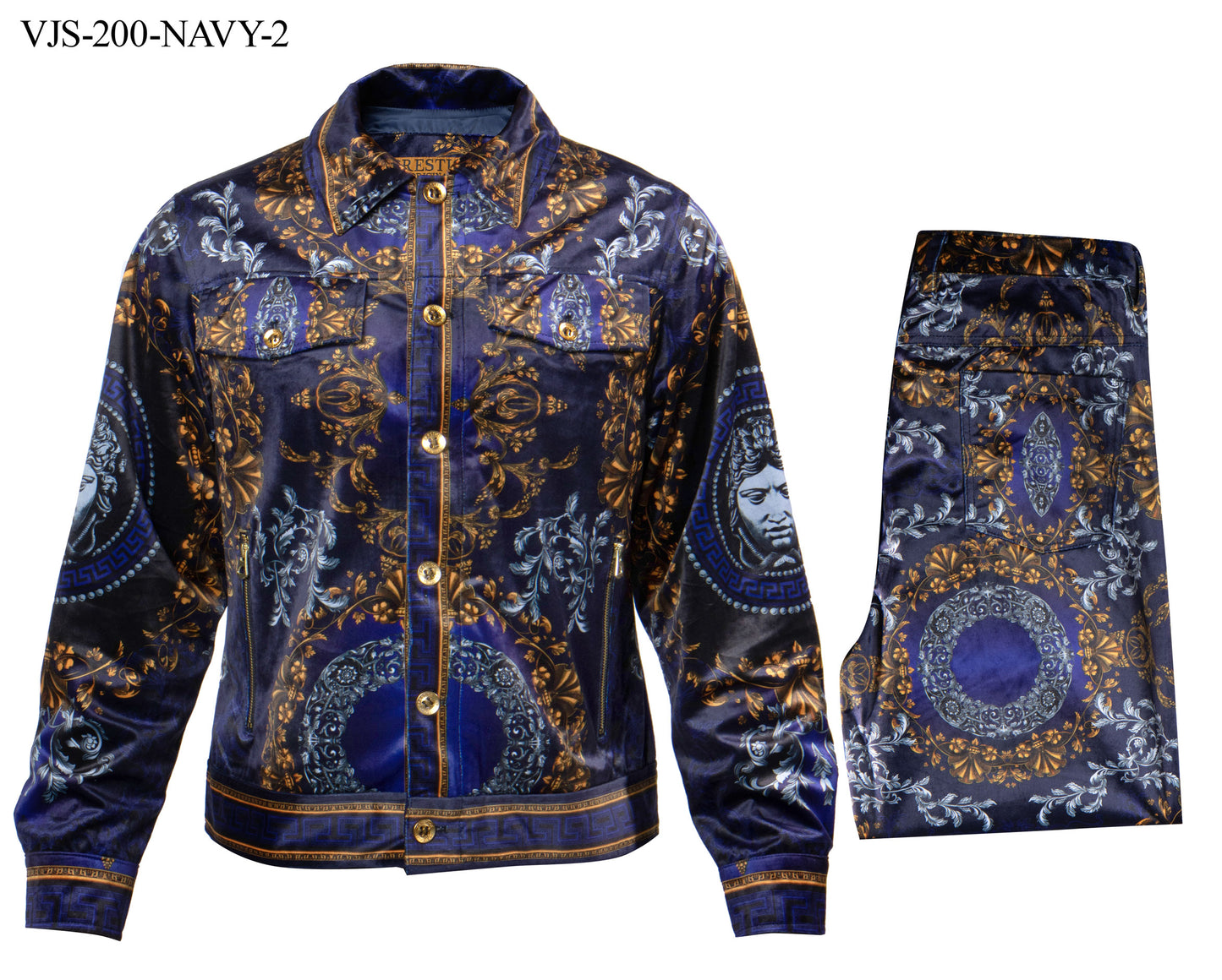Prestige Velour Jean Suit Set V200