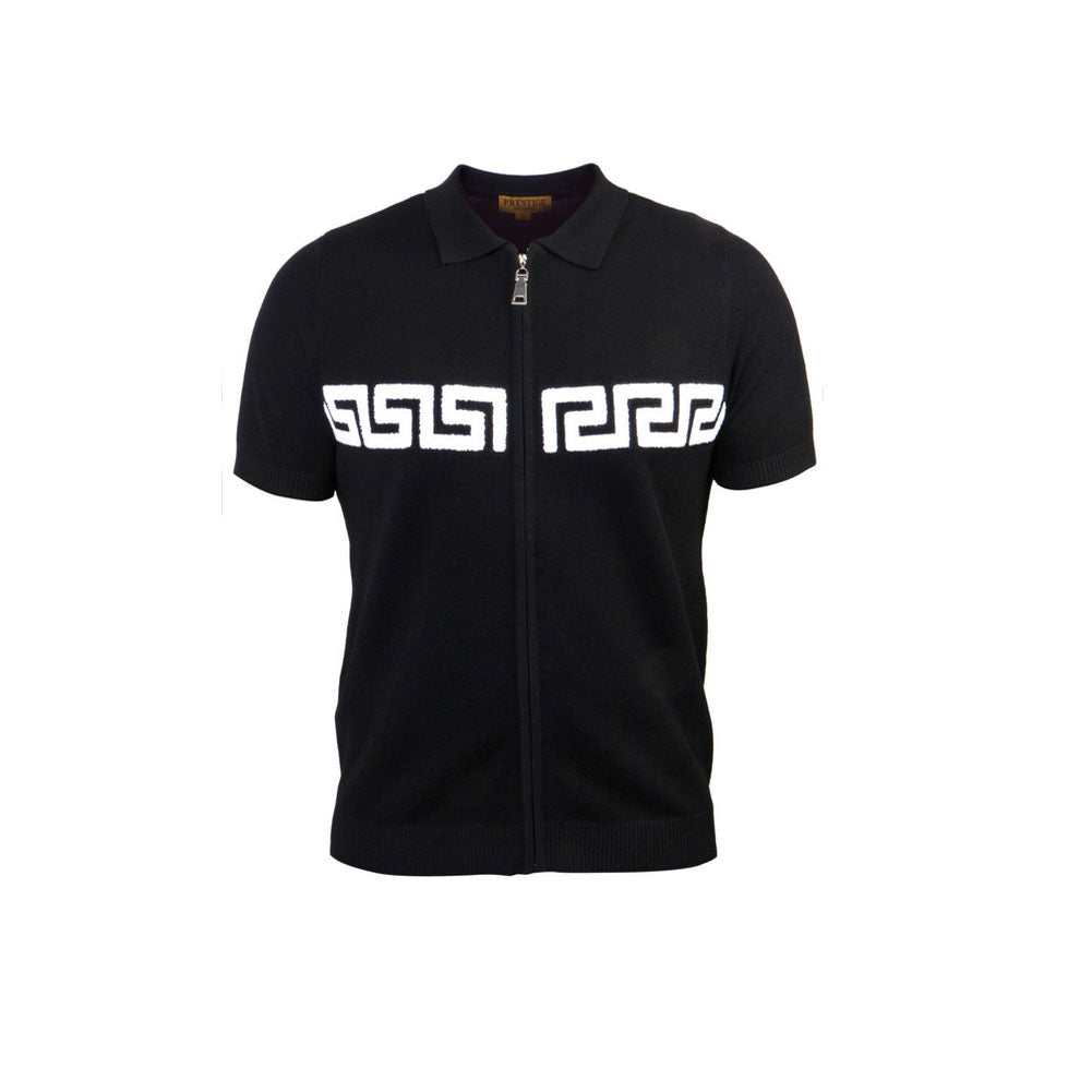 Prestige Black Full Zip Polo Shirt 031