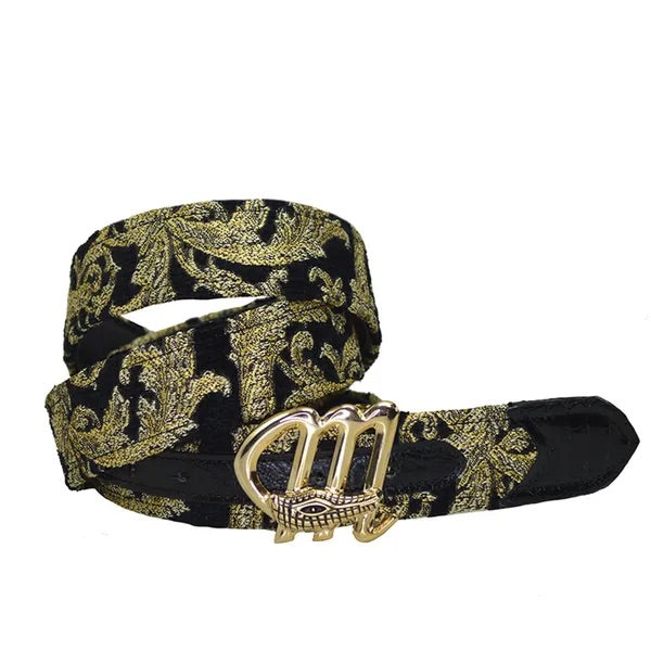 Mauri Didier Gold- Black Fabric- Croc Belt