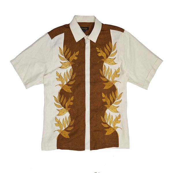 Prestige Brown & Gold Linen Shirt