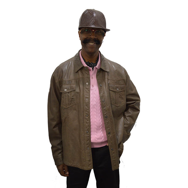 Missani Leather Shirt Jacket