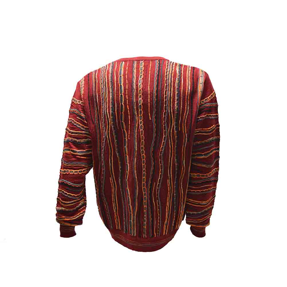 Montechiaro Mens Red Multi Color Sweater #073