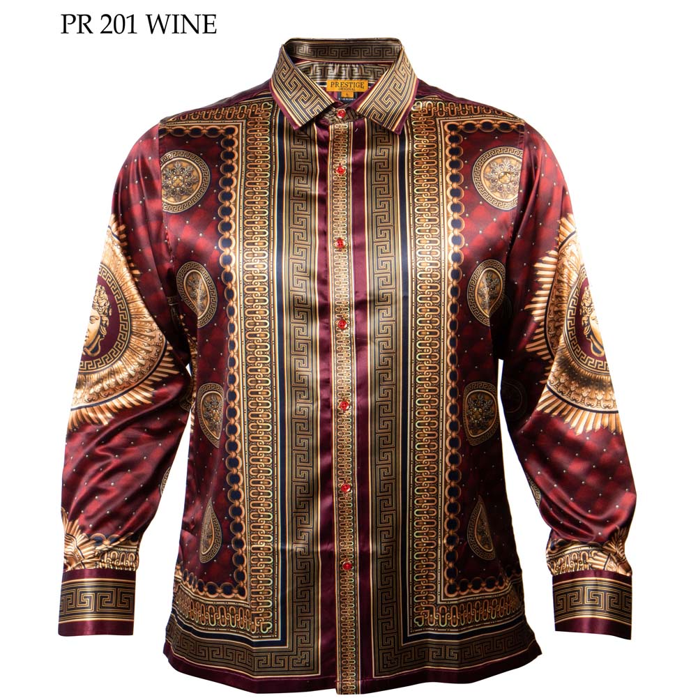 Prestige Satin Digital Print Button Up Shirt 201