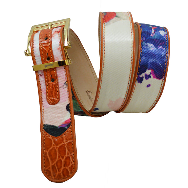 Sheriff Collection x Mauri Orange Floral Silk Protected Belt