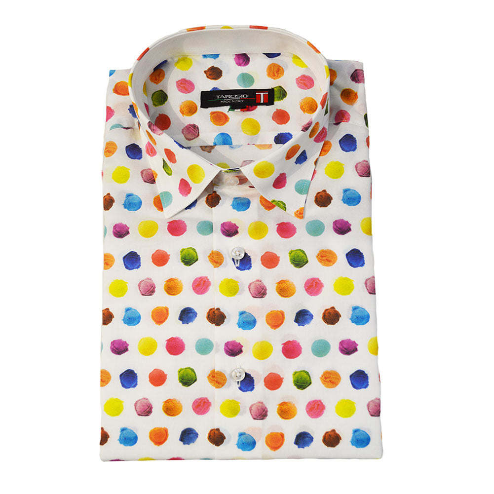 Tarcisio White Scoop Button Up Shirt