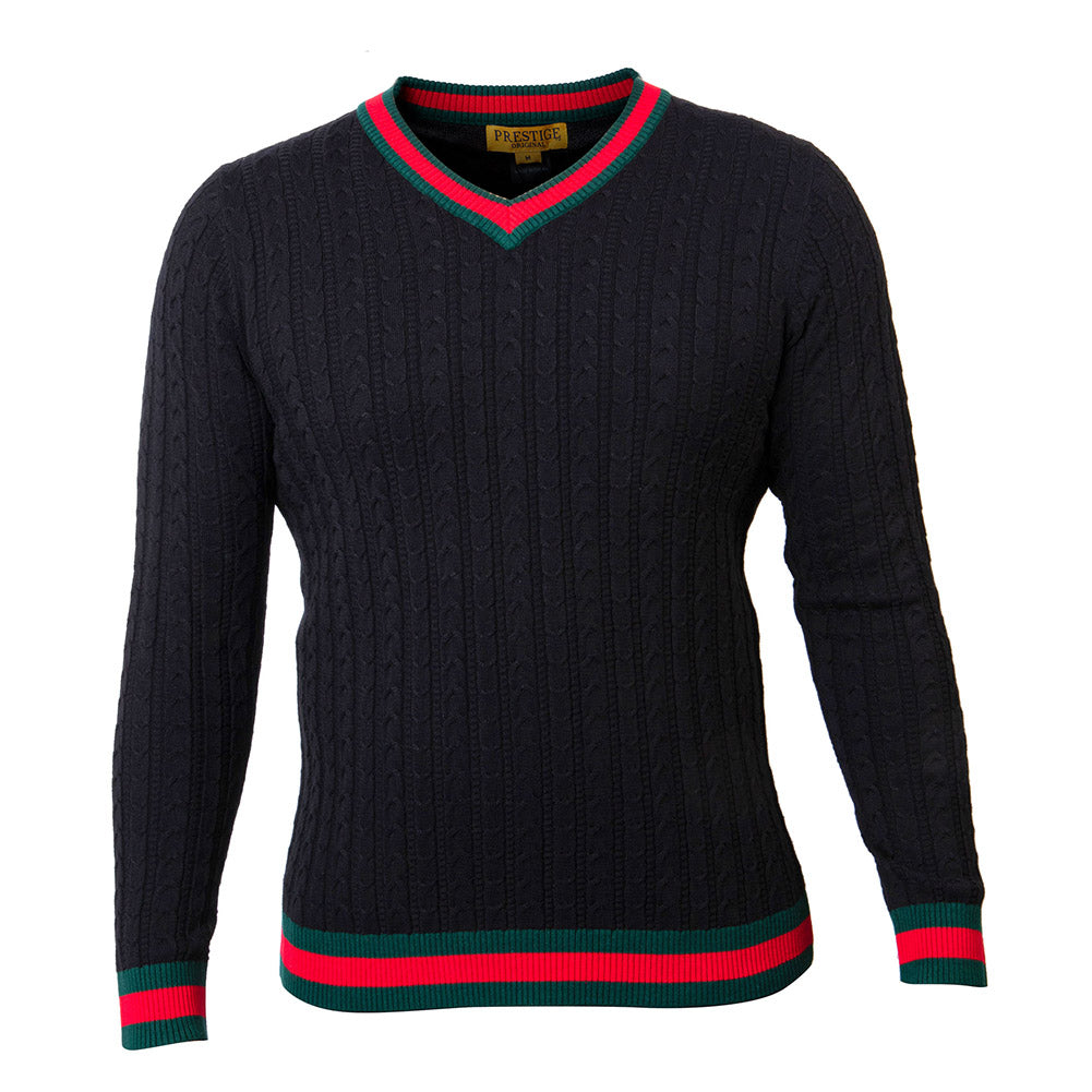Prestige V-Neck Ribbed Sweater 063
