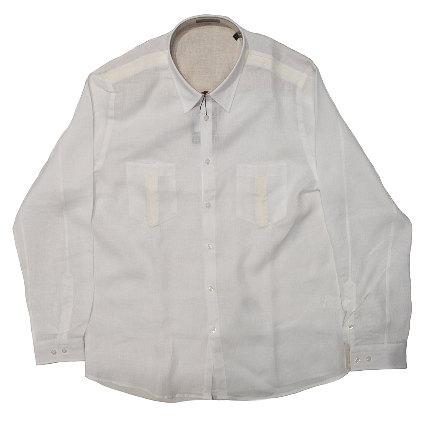 Torras Linen Leather Trimmed Long Sleeve Button Up2